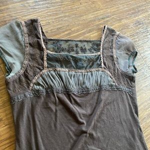 Brown milkmaid top